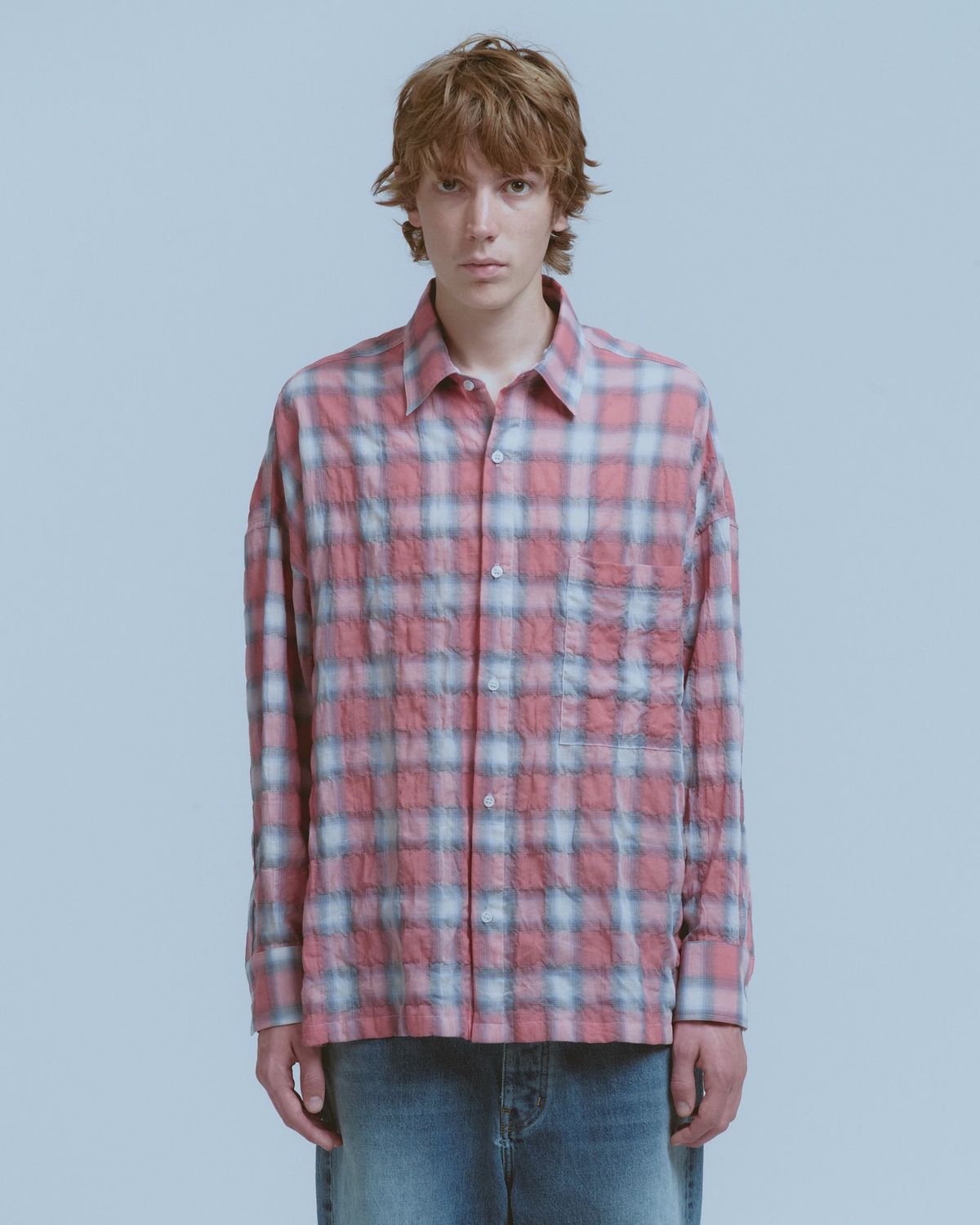 FEATHERWEIGHT LS PLAID BUTTON UP, Colour: DUSTY RED, Size: MEDIUM