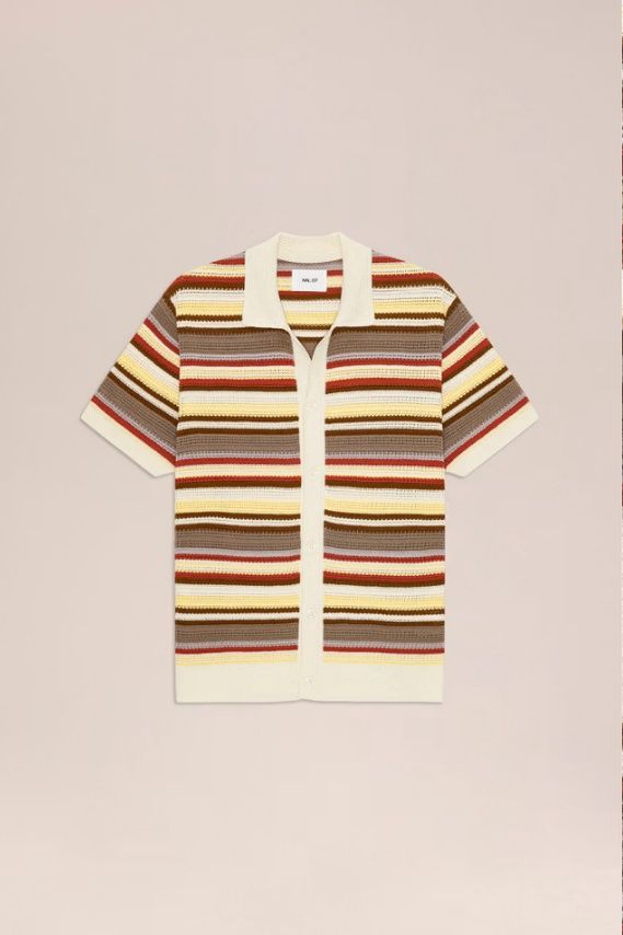 LARS POLO CARDIGAN, Colour: IVORY, Size: SMALL