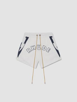 LOGO LIGHTNING SHORTS WHT/NVY