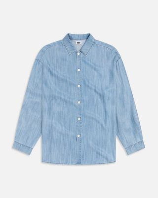 FEATHER WEIGHT RELAXED DENIM SHIRT LT WSH