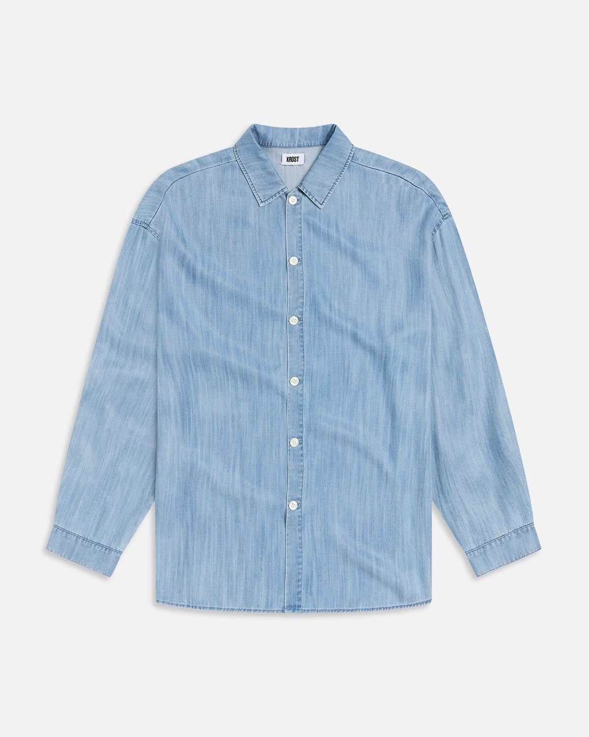 FEATHER WEIGHT RELAXED DENIM SHIRT LT WSH, Colour: LIGHT WASH, Size: SMALL