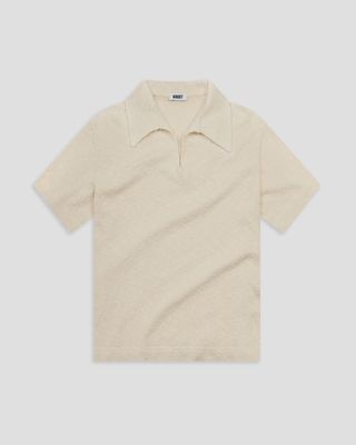 TEXTURED COTTON KNIT POLO