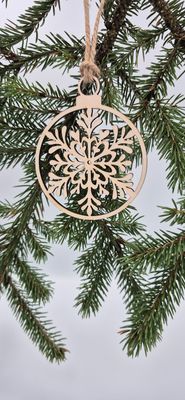 Drewniana Bombka Choinkowa