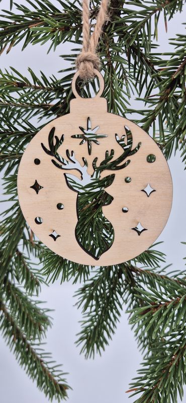 Drewniana Bombka Choinkowa