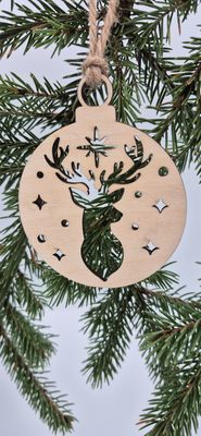 Drewniana Bombka Choinkowa