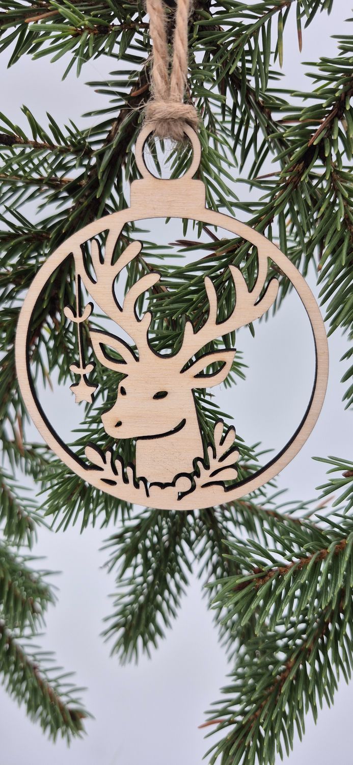 Drewniana Bombka Choinkowa