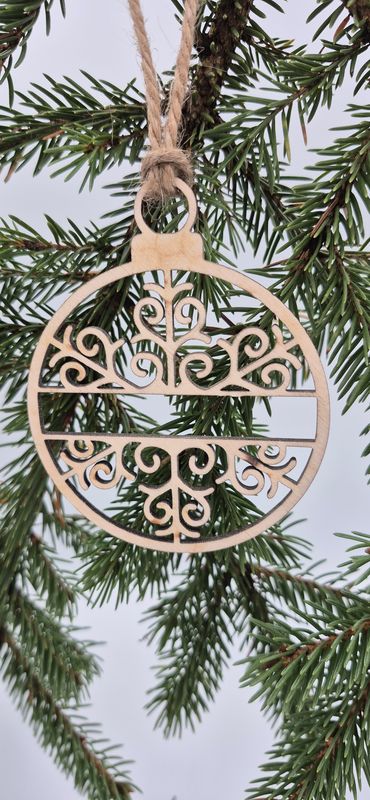 Drewniana Bombka Choinkowa