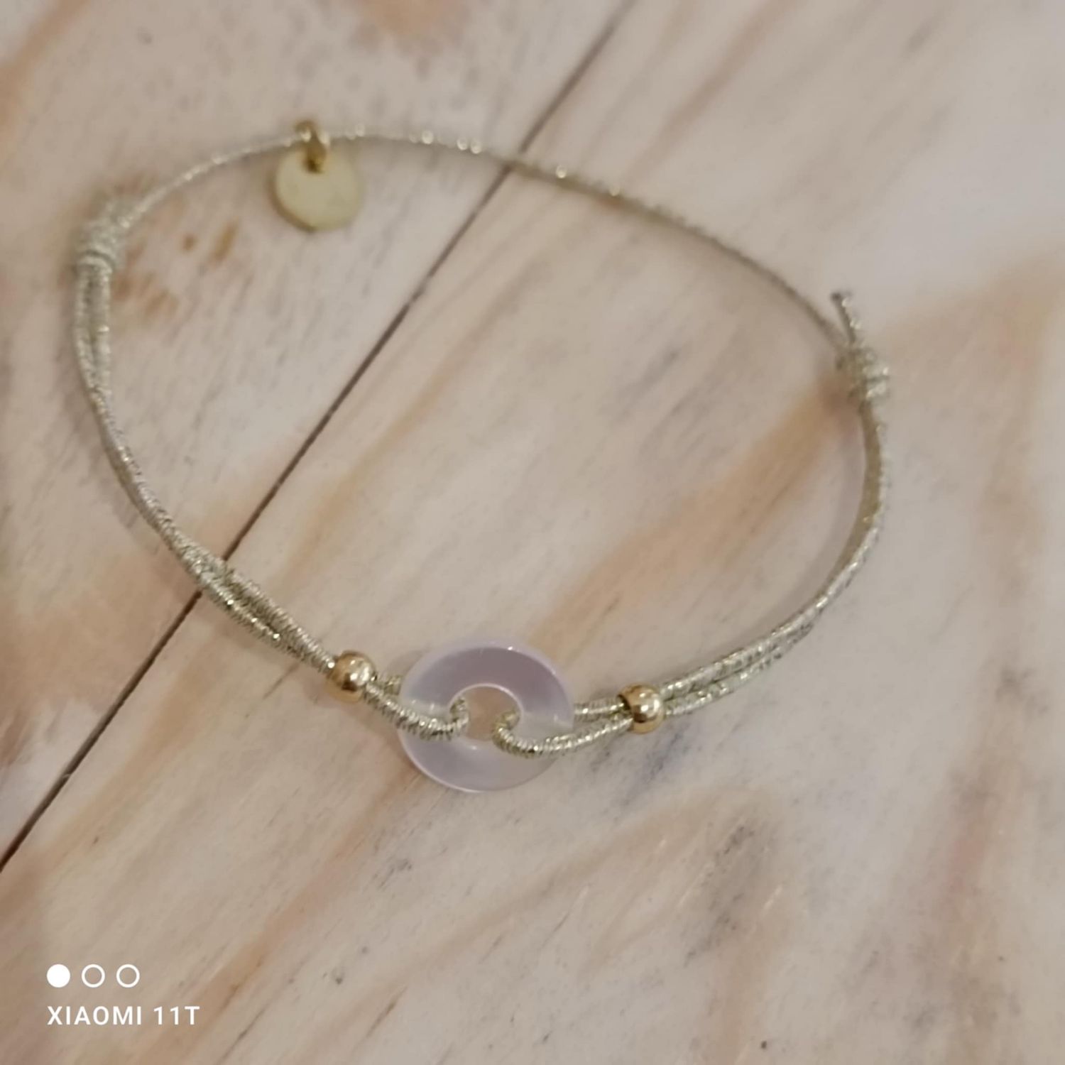 bracelet nacre naturel et doré