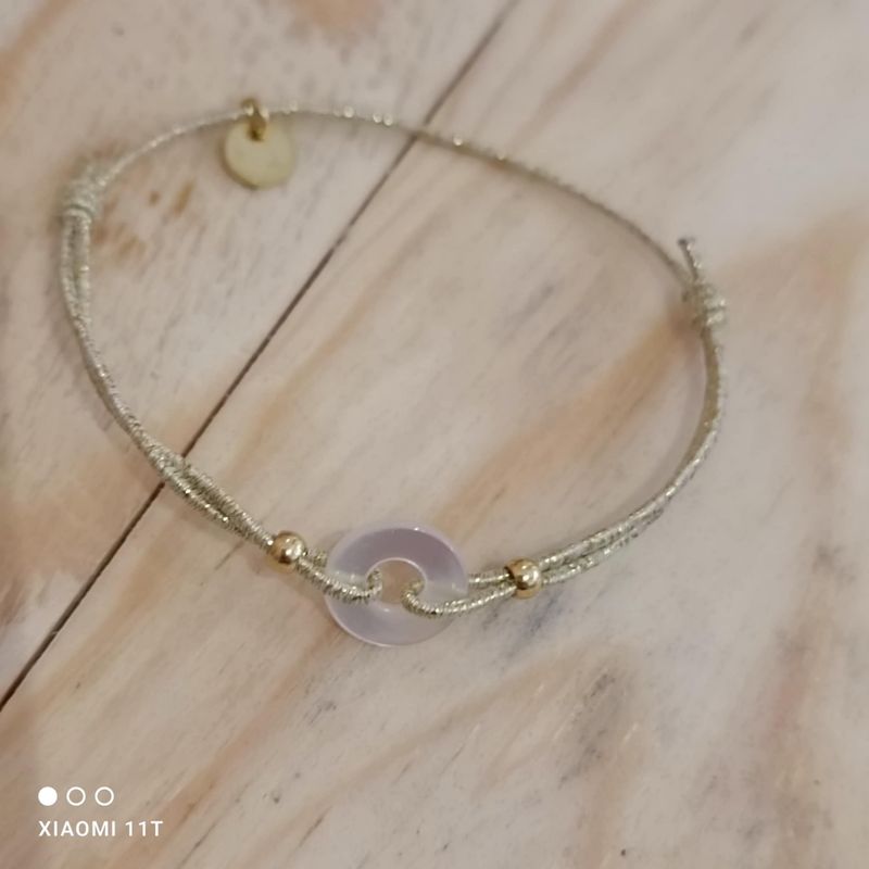 bracelet nacre naturel et doré