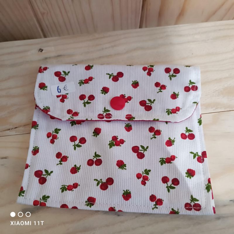 pochette tissu cerise pochette tissu cerise