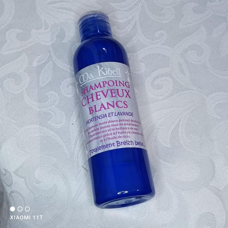 shampoing pour cheveux blancs  hortensia et lavande200 ml