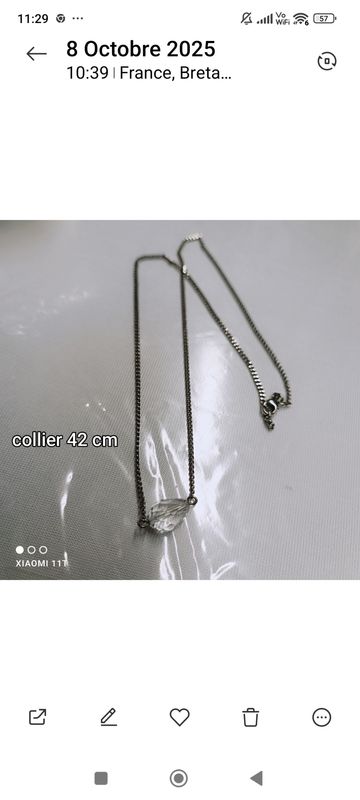 Collier perle" diamant"