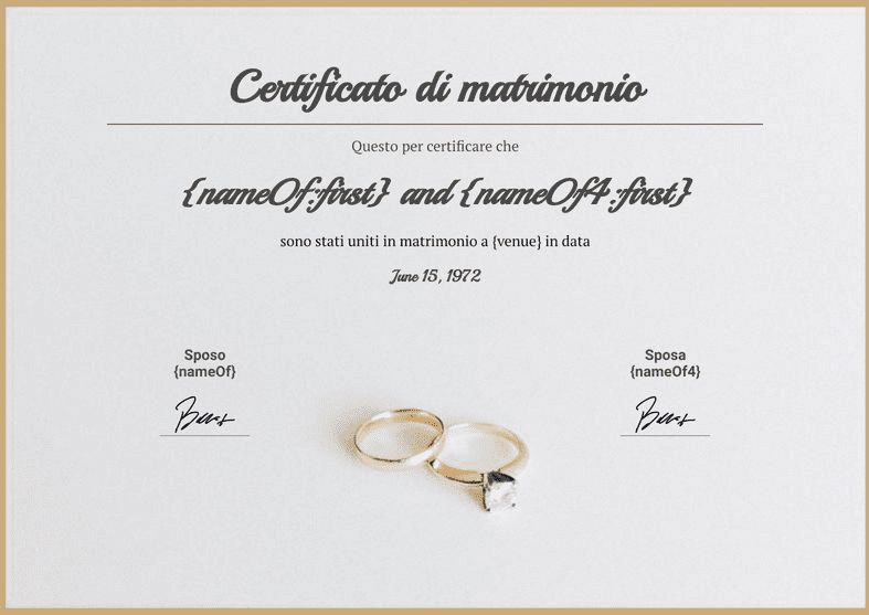 ​Certificato di Matrimonio
