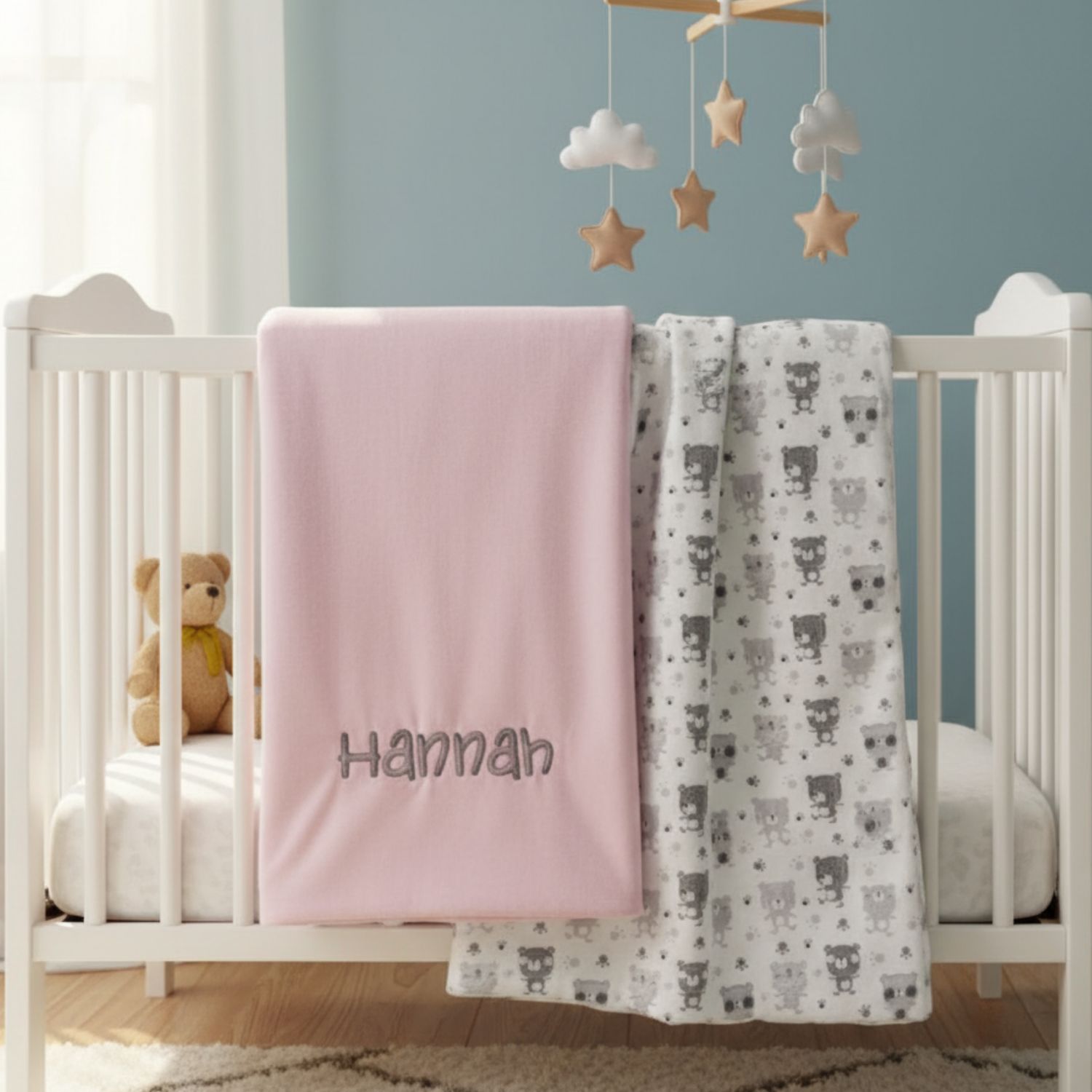 Embroidered Flannel Baby Blanket