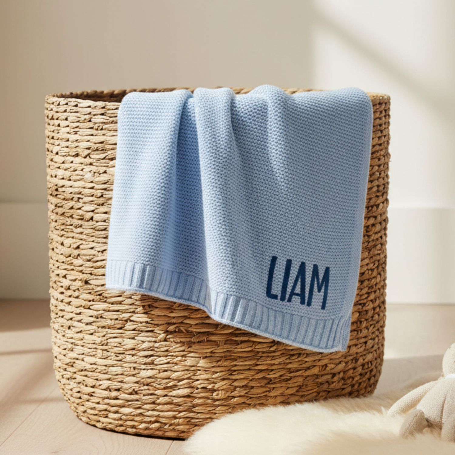 Embroidered Knit Baby Blanket