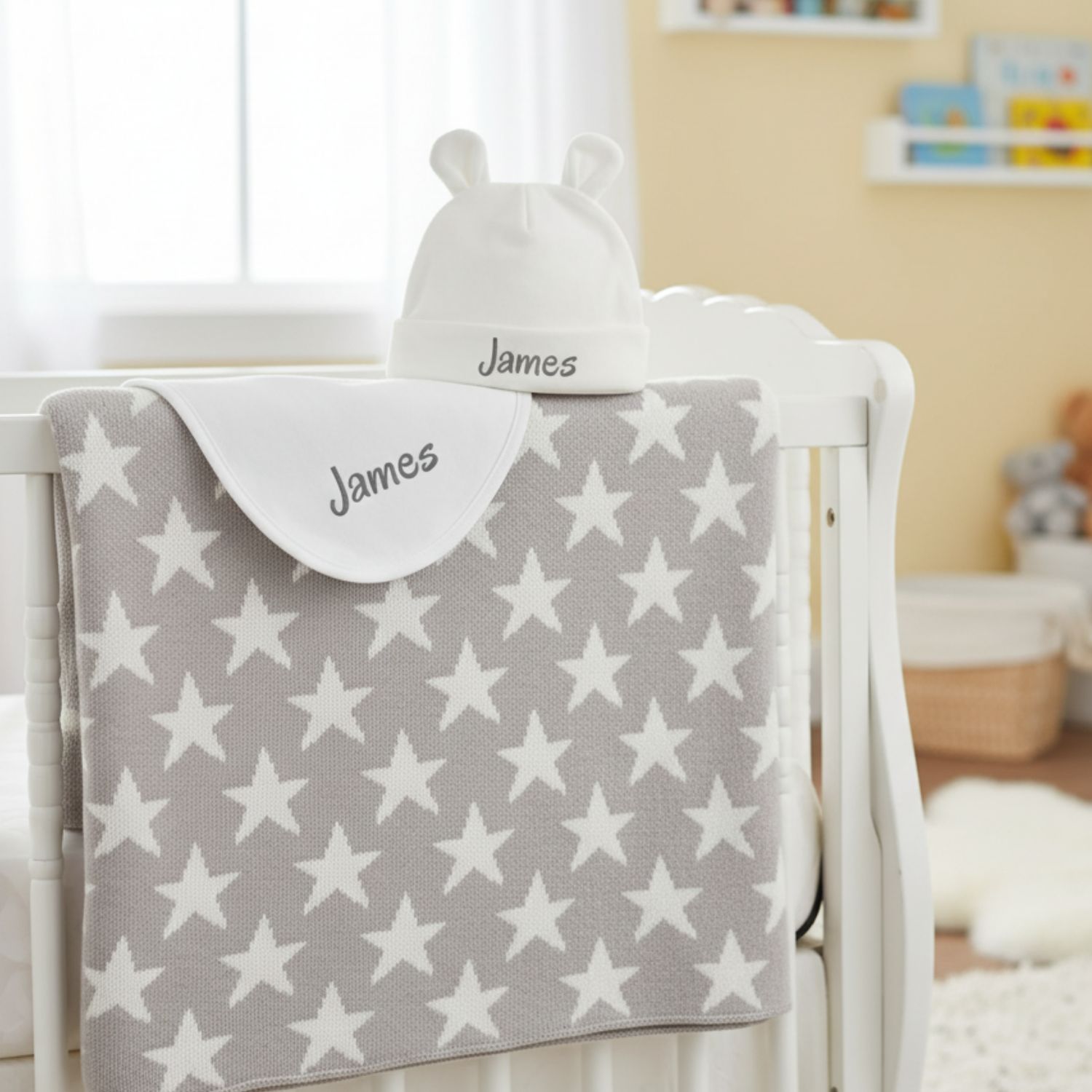 Embroidered Chenille Baby Blanket Set