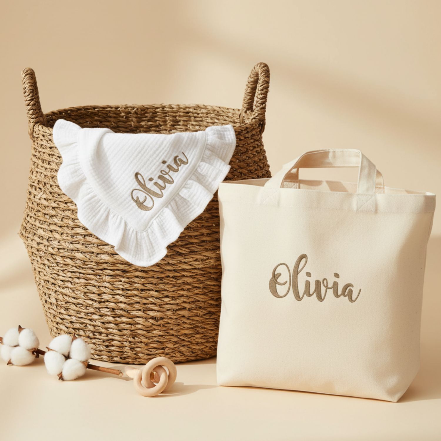 Embroidered Muslin Baby Blanket