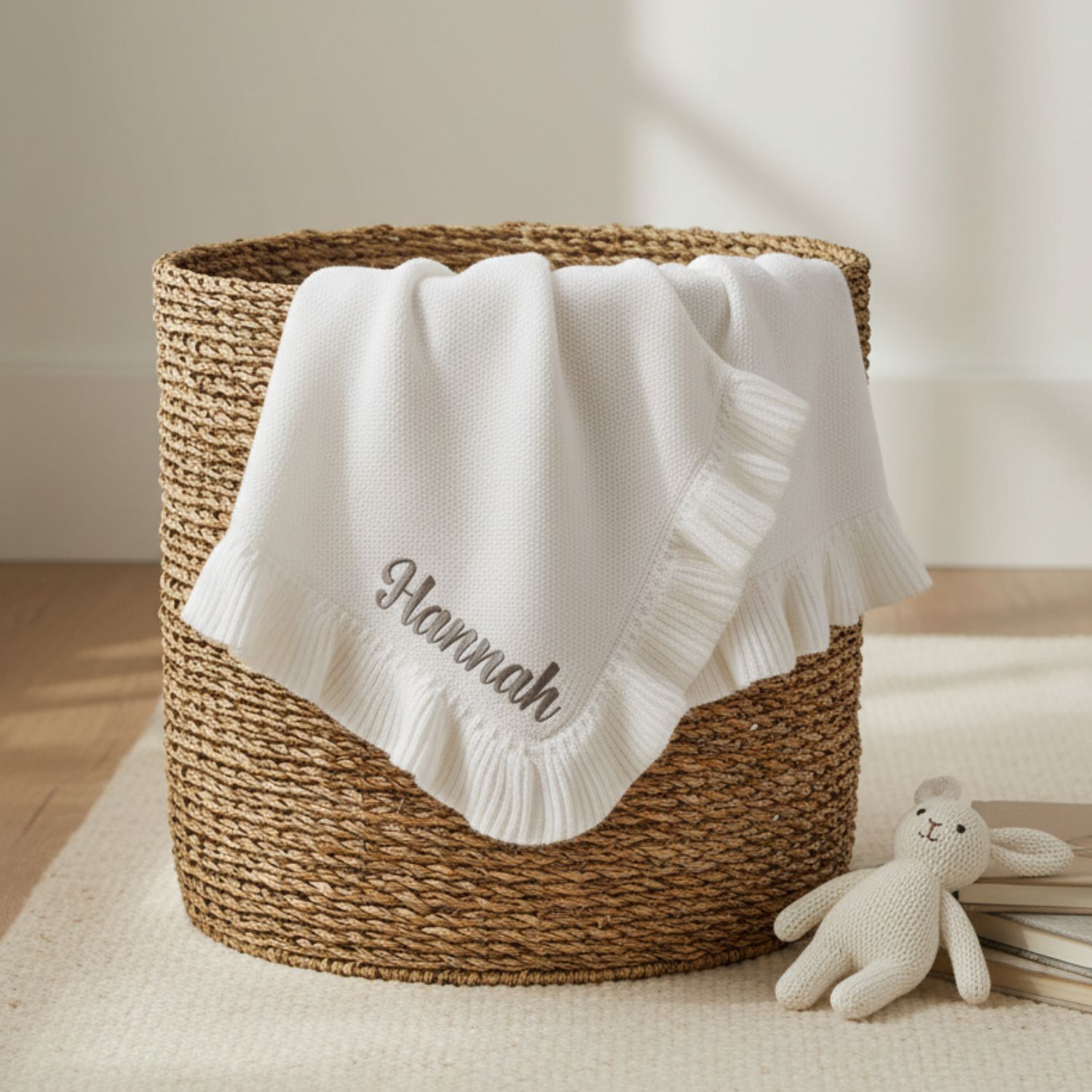 Embroidered Name Knit Blanket