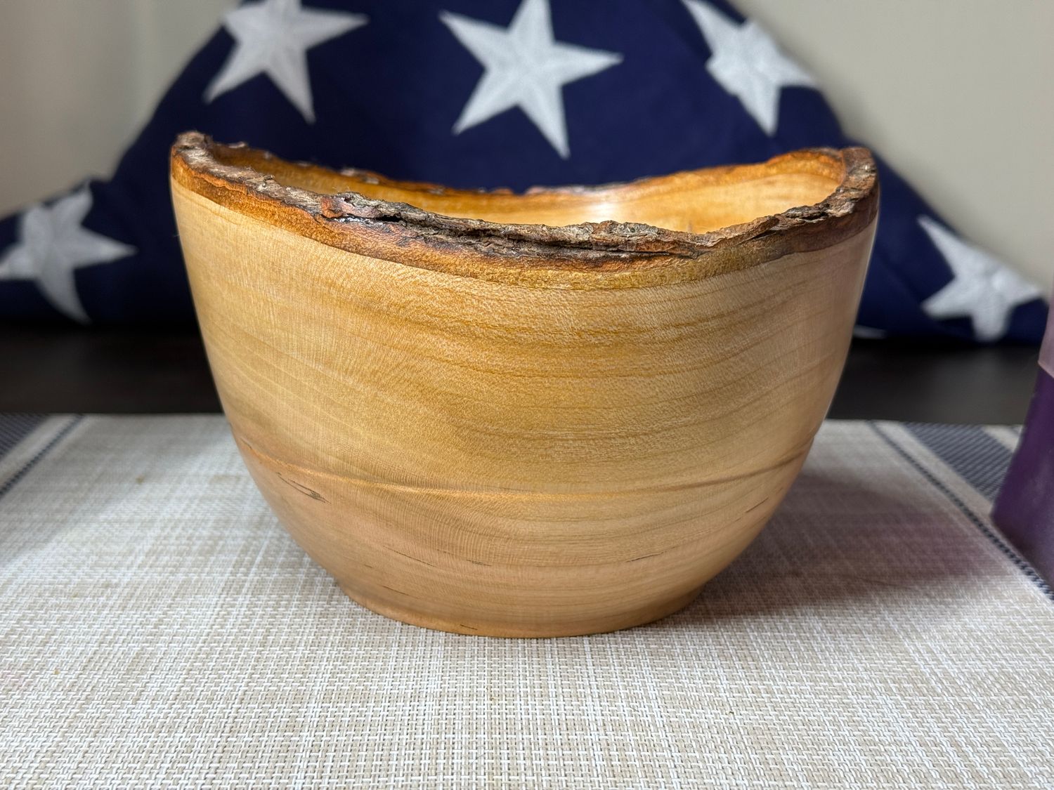 Cherry bowl with natural edge