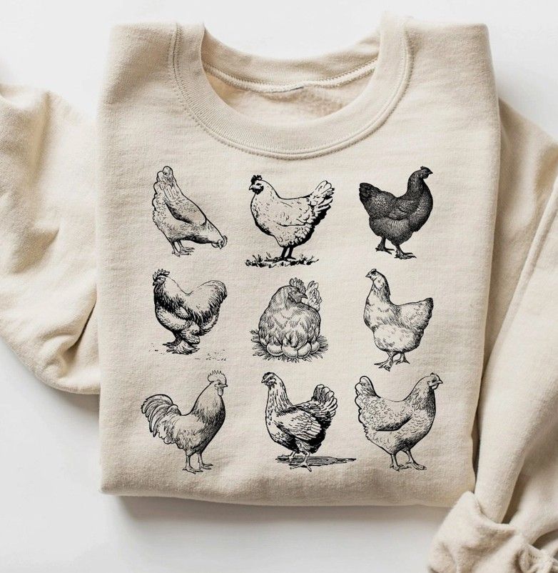 Chicken Sketch Crew Neck