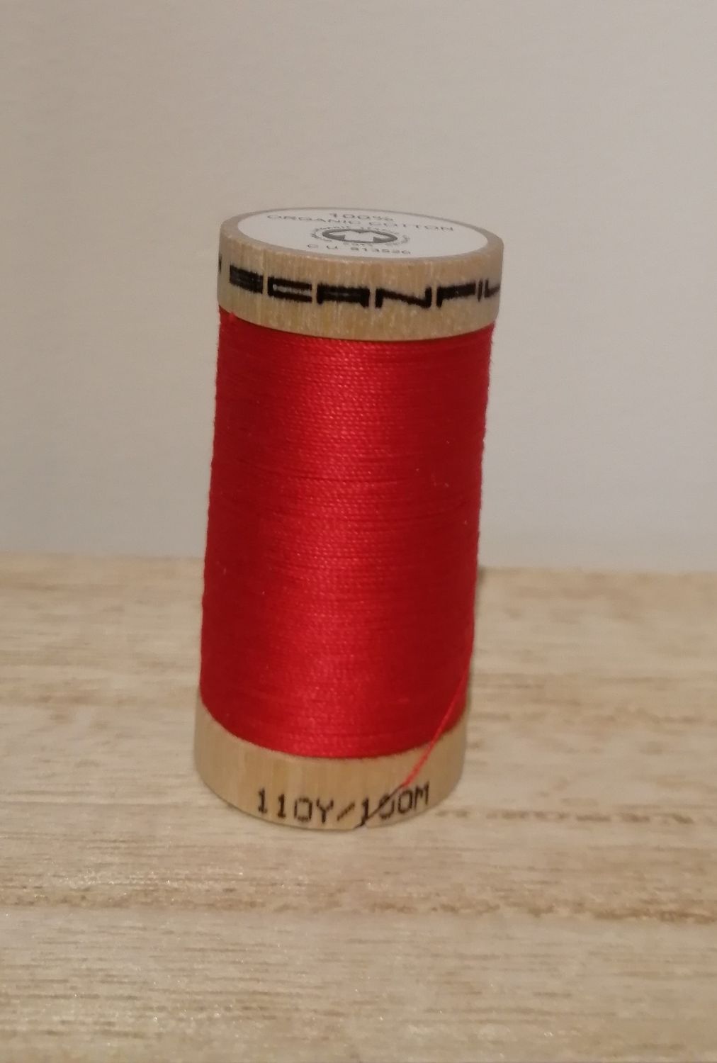 Bio Organic Scanfil katoengaren, rood.