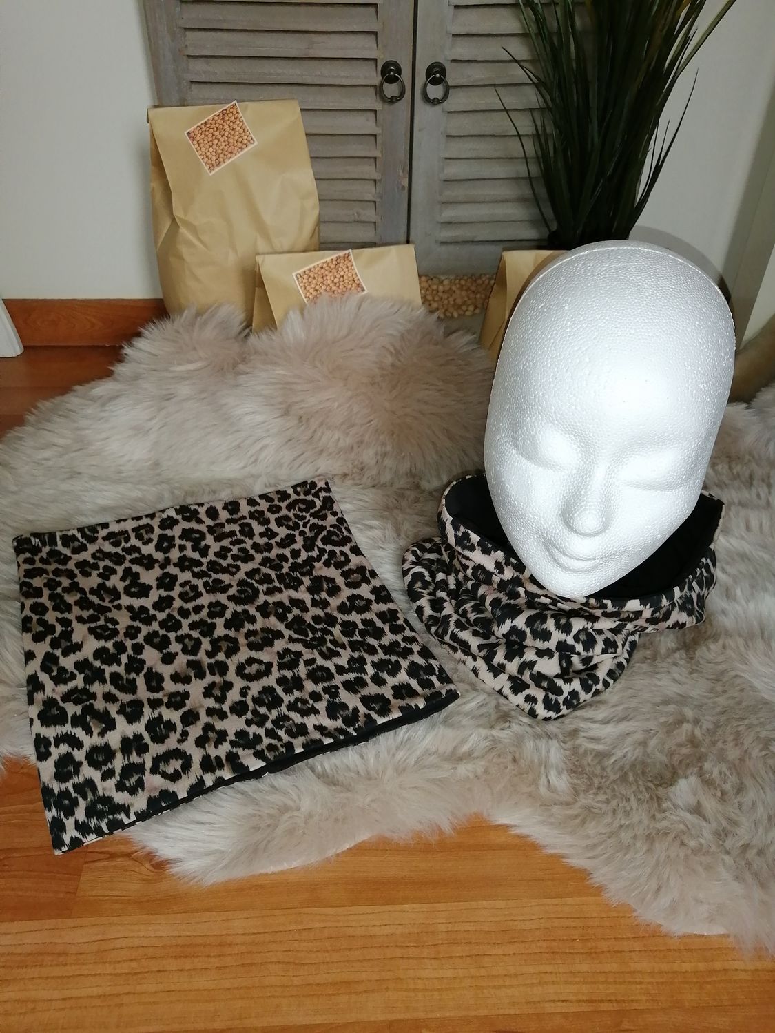 Colsjaal voor kinderen, panterprint.