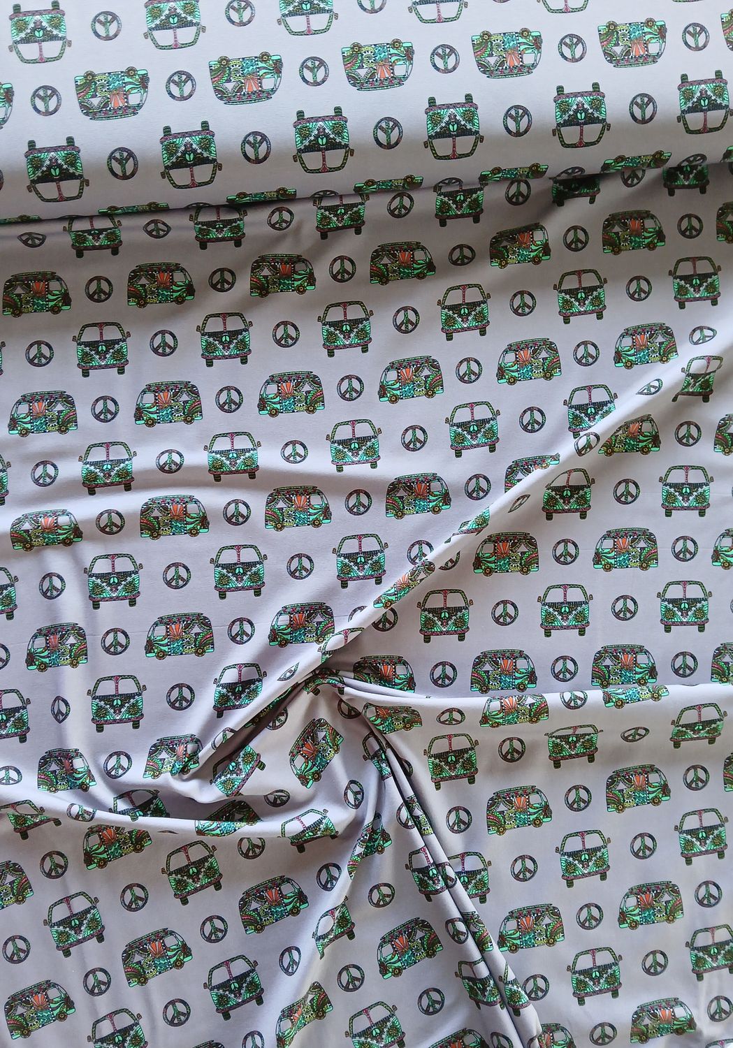 Jersey VW busjes peace and love grijs