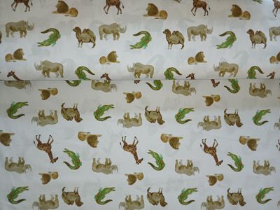 ​Poplin katoen digital wilde dieren