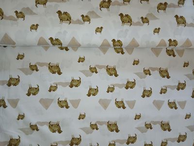 ​Poplin katoen digital kamelen