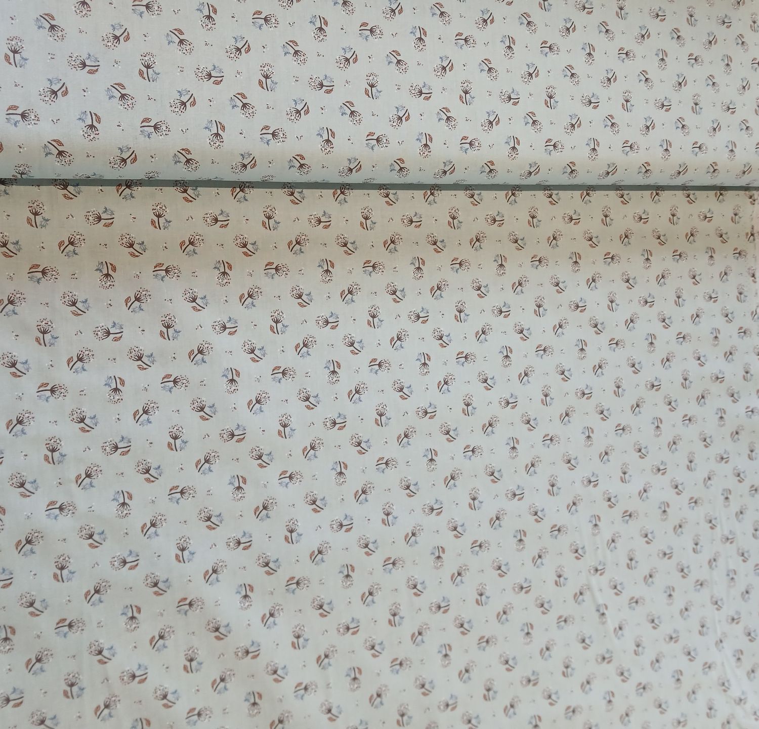 ​Poplin katoen paardenbloem oud mint