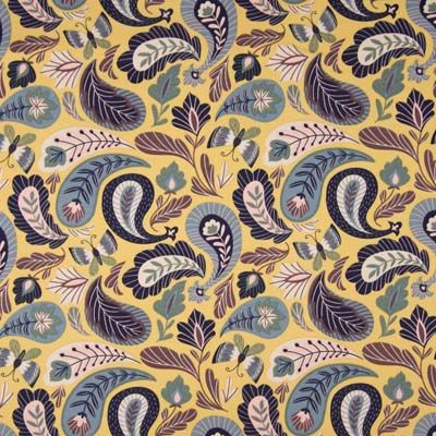 ​French Terry Paisley dusty yellow