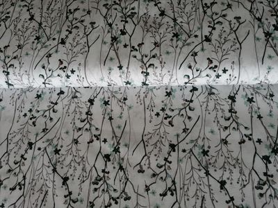 Poplin katoen mille fleurs oud groen