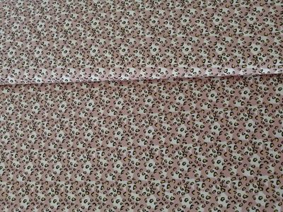 Katoen digital panterprint old rose