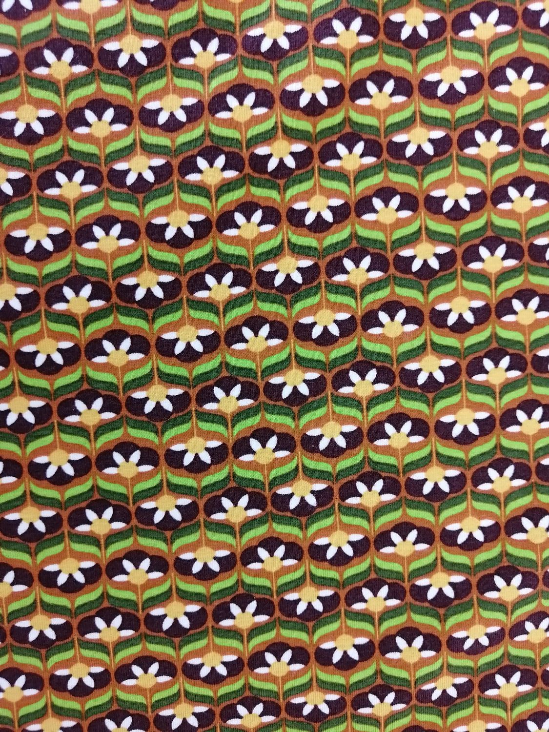 Jersey flowers green/brown