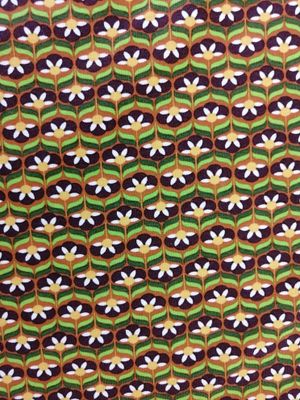 Jersey flowers green/brown