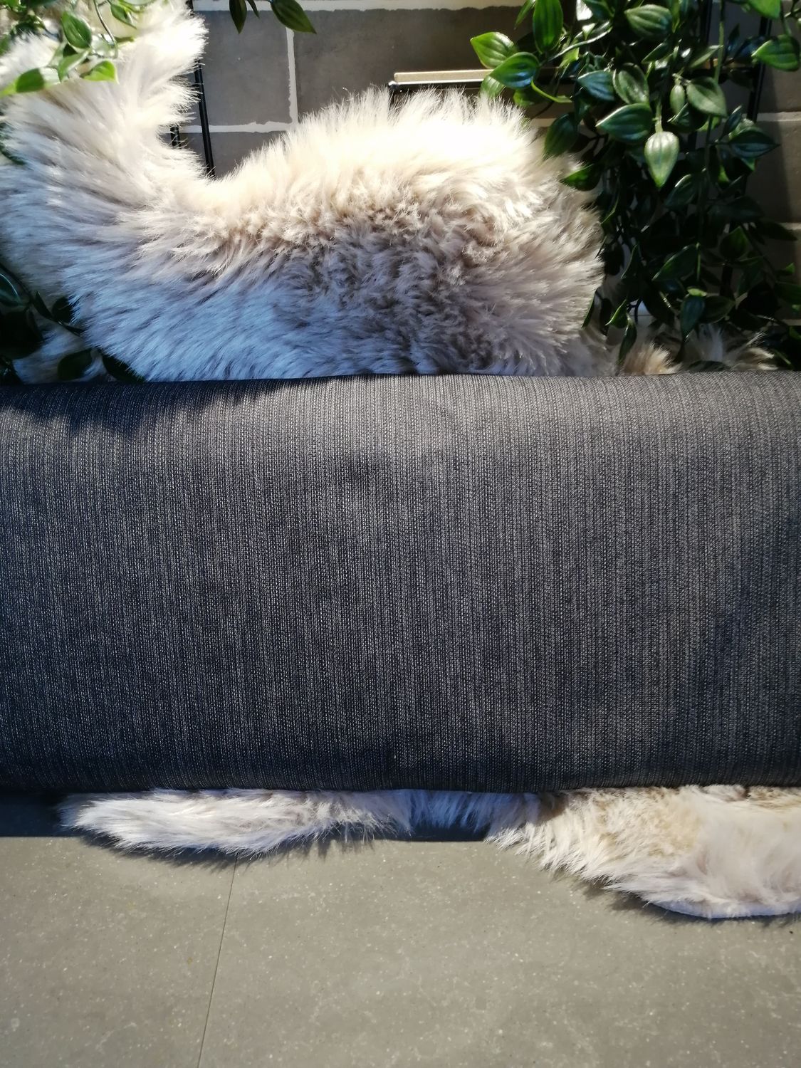 ​Jeans met stretch, stripes grey.