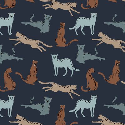 Soft sweat leopard navy