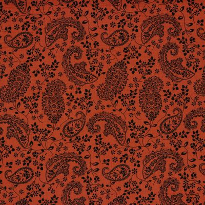 Double gauze paisley flowers terra cotta