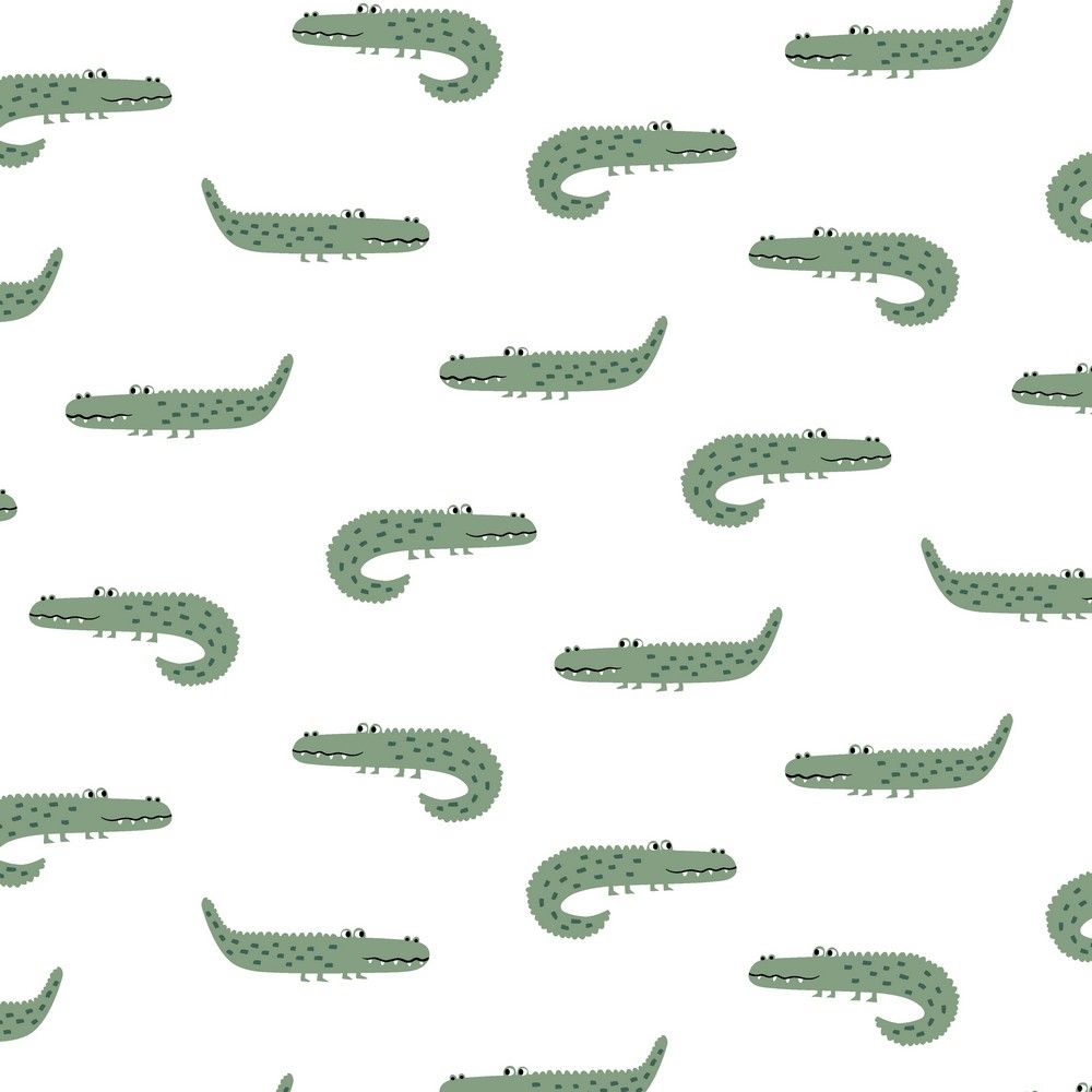 Poplin katoen alligator white