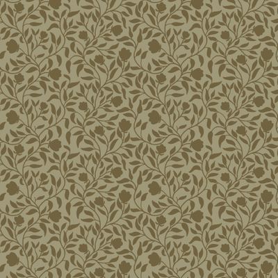 ​Katoen/satijn met stretch leaves/flowers moss green