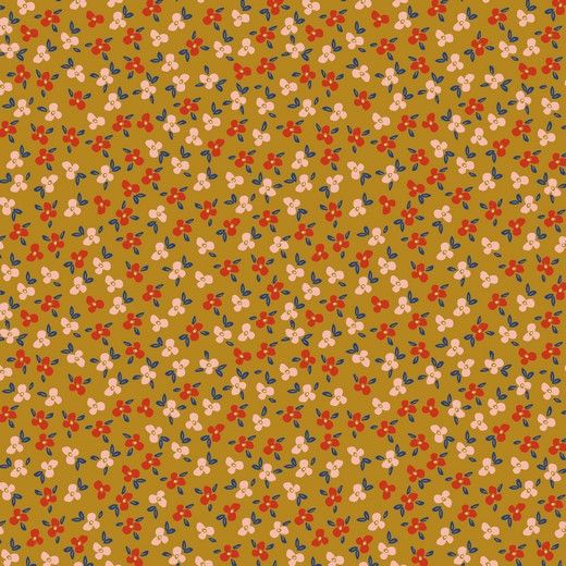 Jersey little flowers ochre