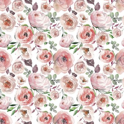 Jersey digital English roses white