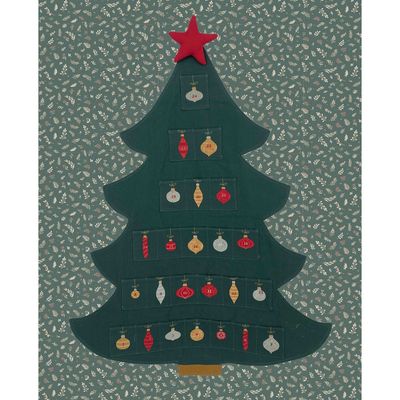 Canvas digital stofpaneel adventskalender kerstboom