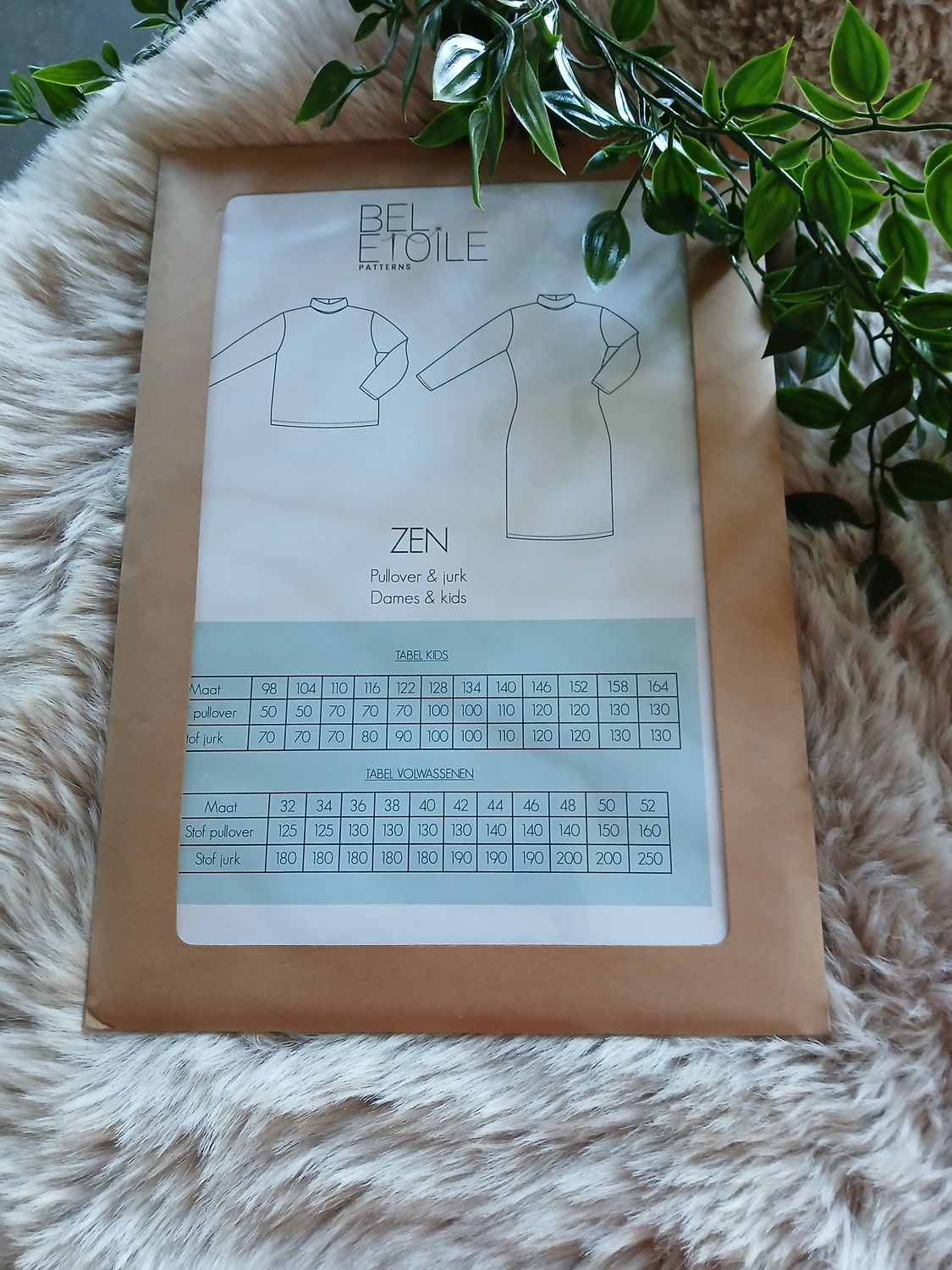 Papieren naaipatroon van Bel Etoile : Zen pullover/jurk dames en kinderen