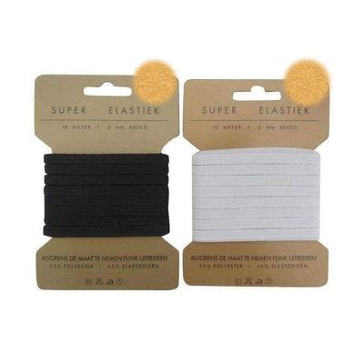 Pyjama elastiek 6 mm, wit