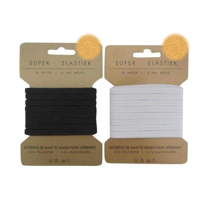 Pyjama elastiek 6 mm, zwart