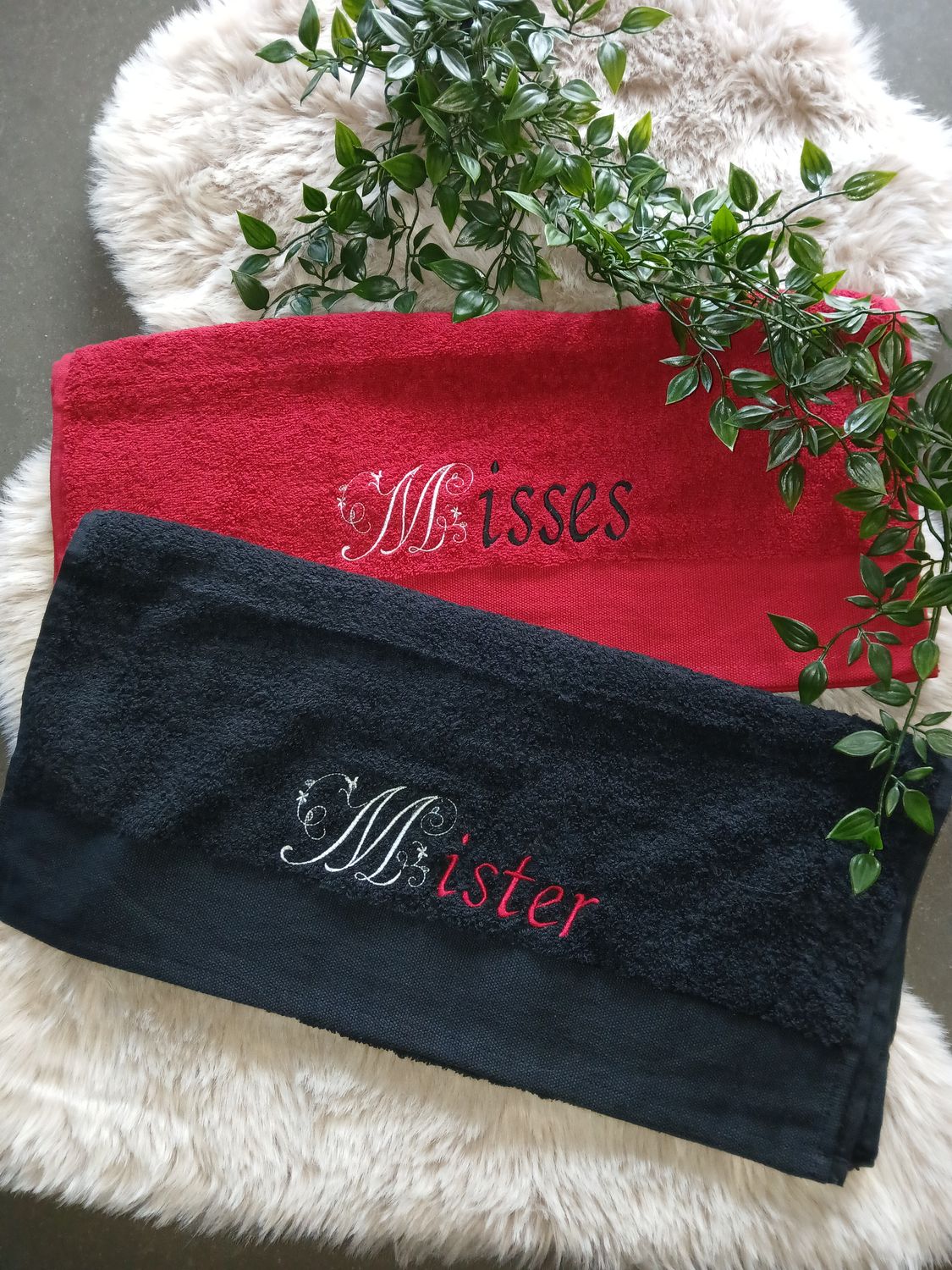 Handdoek met borduring.