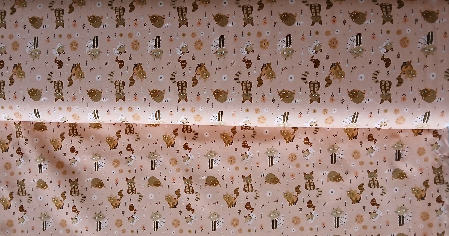 Jersey digital Cats and flowers