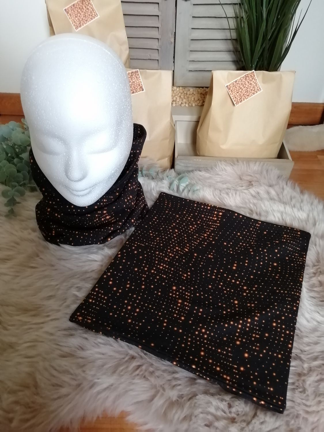 Handgemaakte Colsjaal voor volwassenen, schittering.