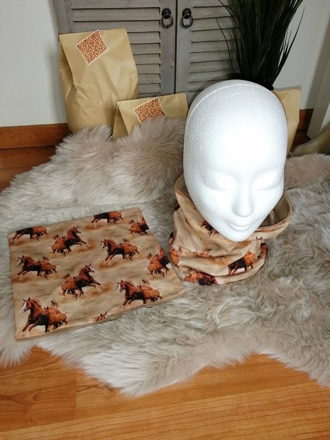 Handgemaakte Colsjaal voor kinderen, paarden.